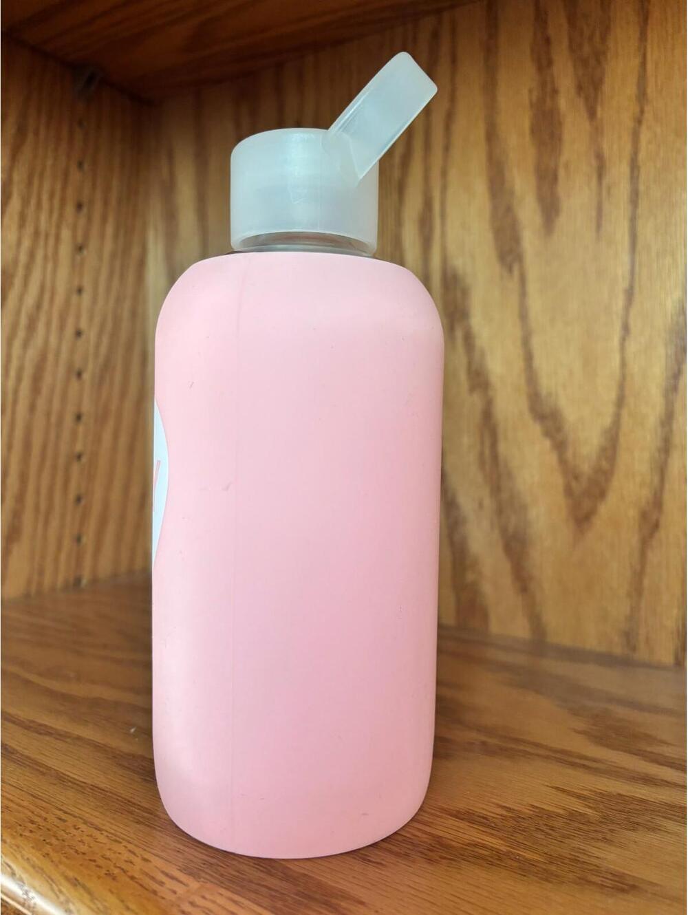 RARE BKR Glass Water Bottle 16oz Pink Nordy Girl Heart - Picture 3 of 6